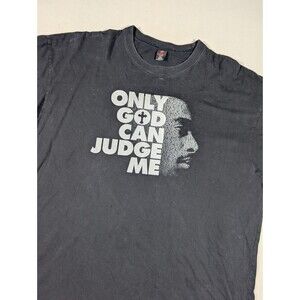 VTG Iced Out Tupac 2Pac Short Sleeve ONLY GOD CAN JUDGE ME Rap T-Shirt Size 5X